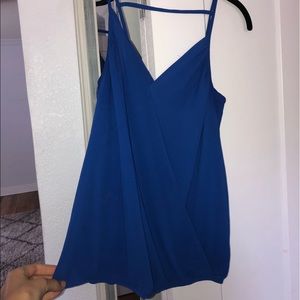 Blue flowy tank